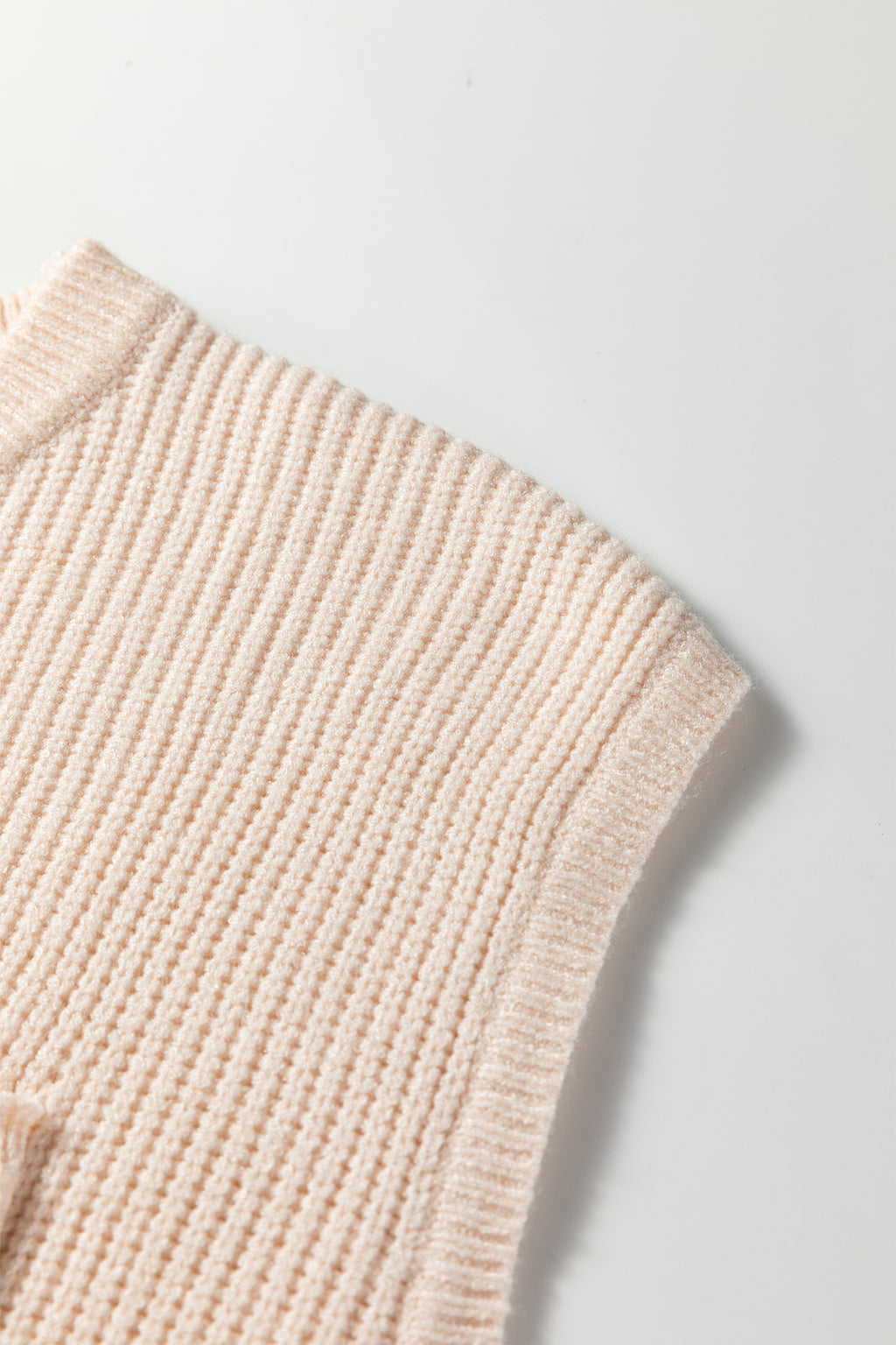 Jet Stream Solid Color Mixed Knits Patch Pocket Short Sleeve Sweater