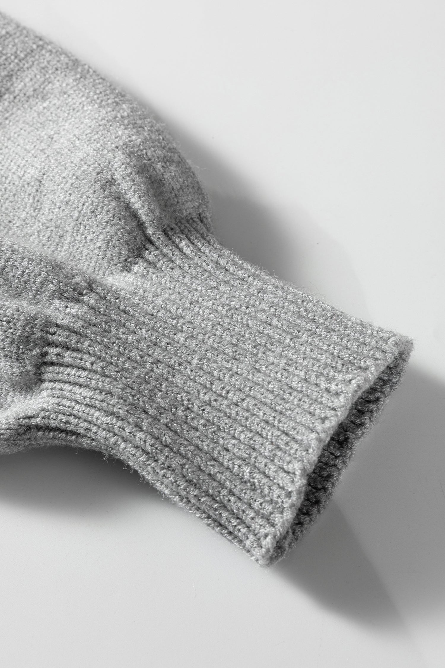 Gray Striped Panels Colorblock Sleeve Chic Sweater