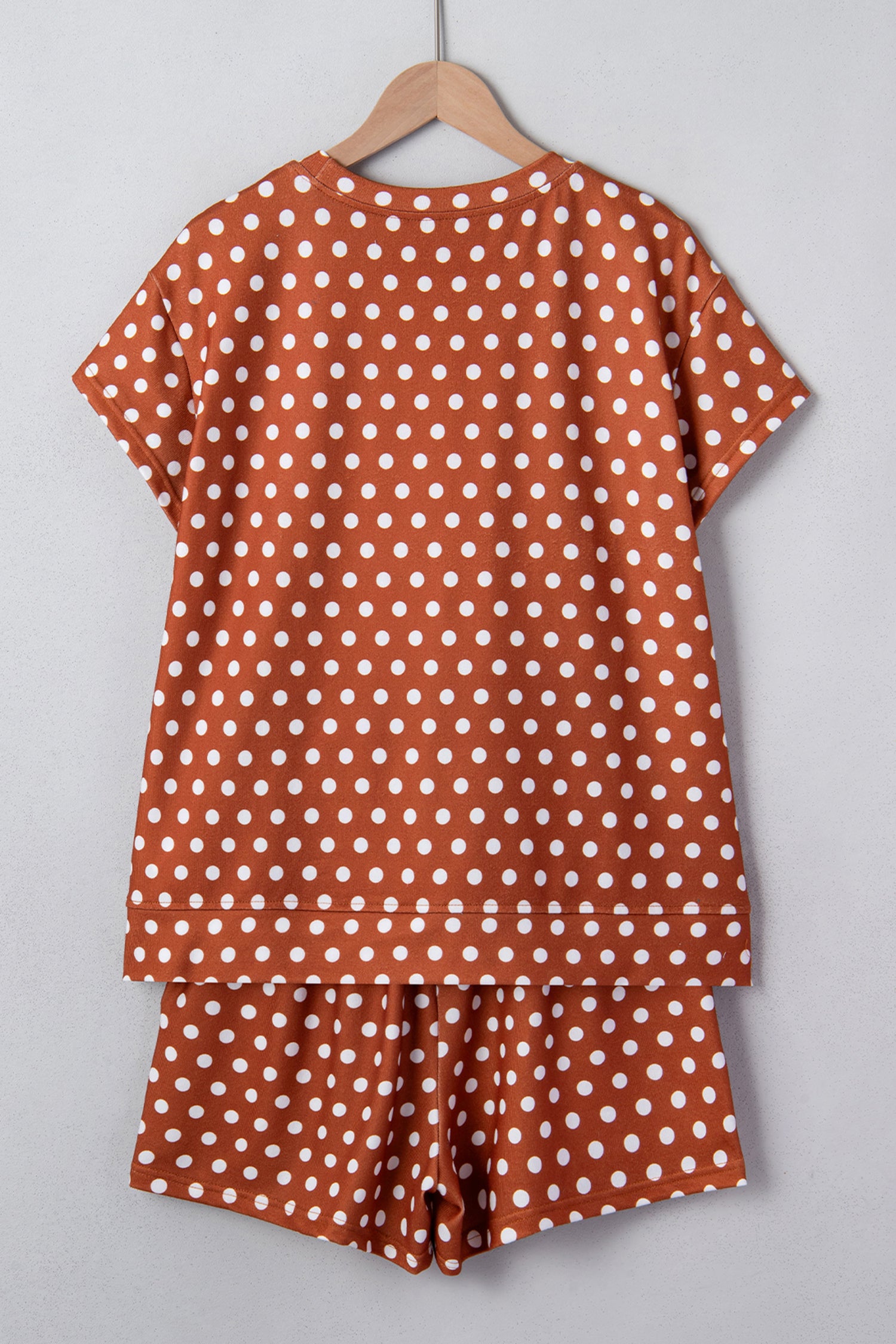 Brown Polka Dot Print Short Set