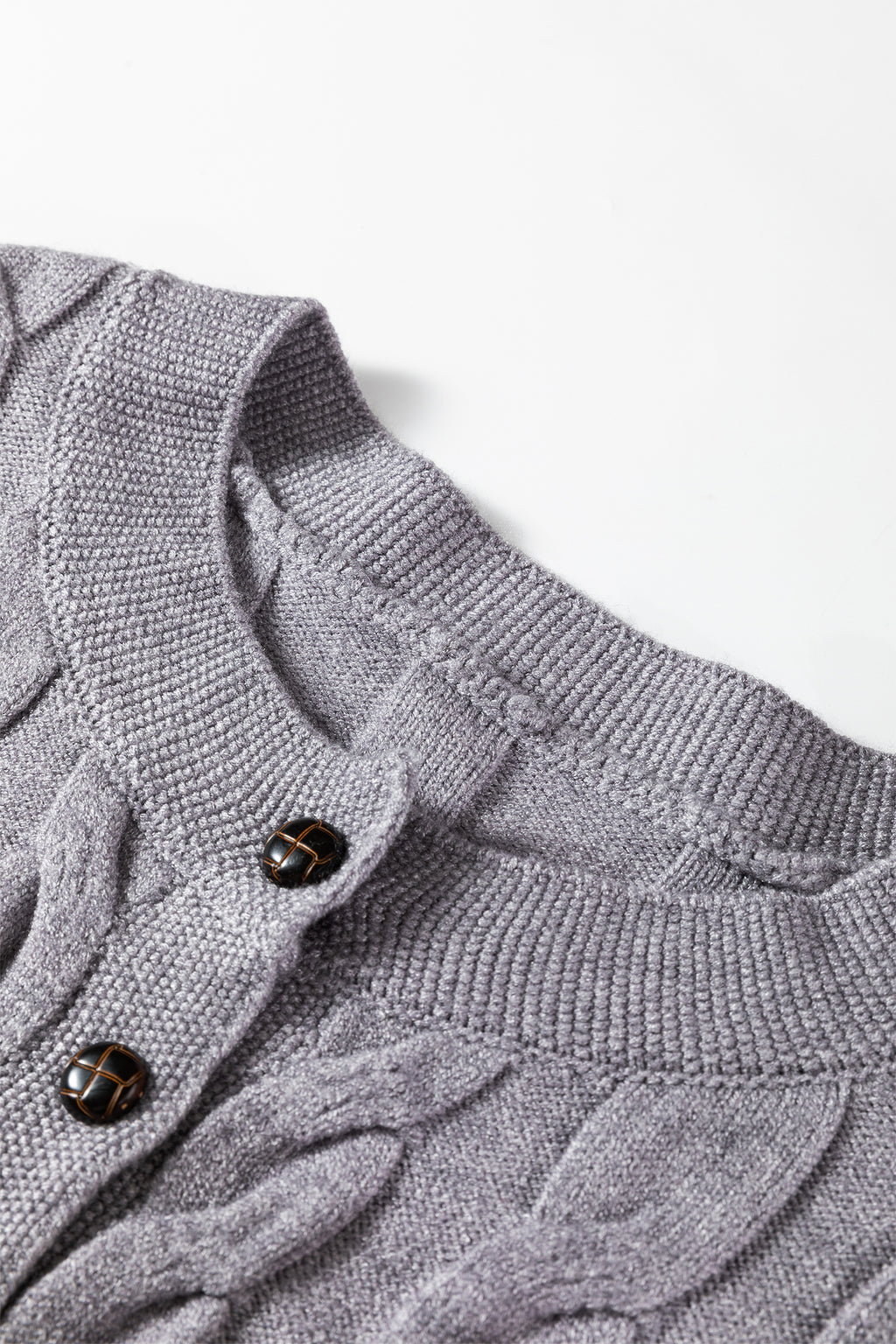 High Cable Knit Cardigan Sweater