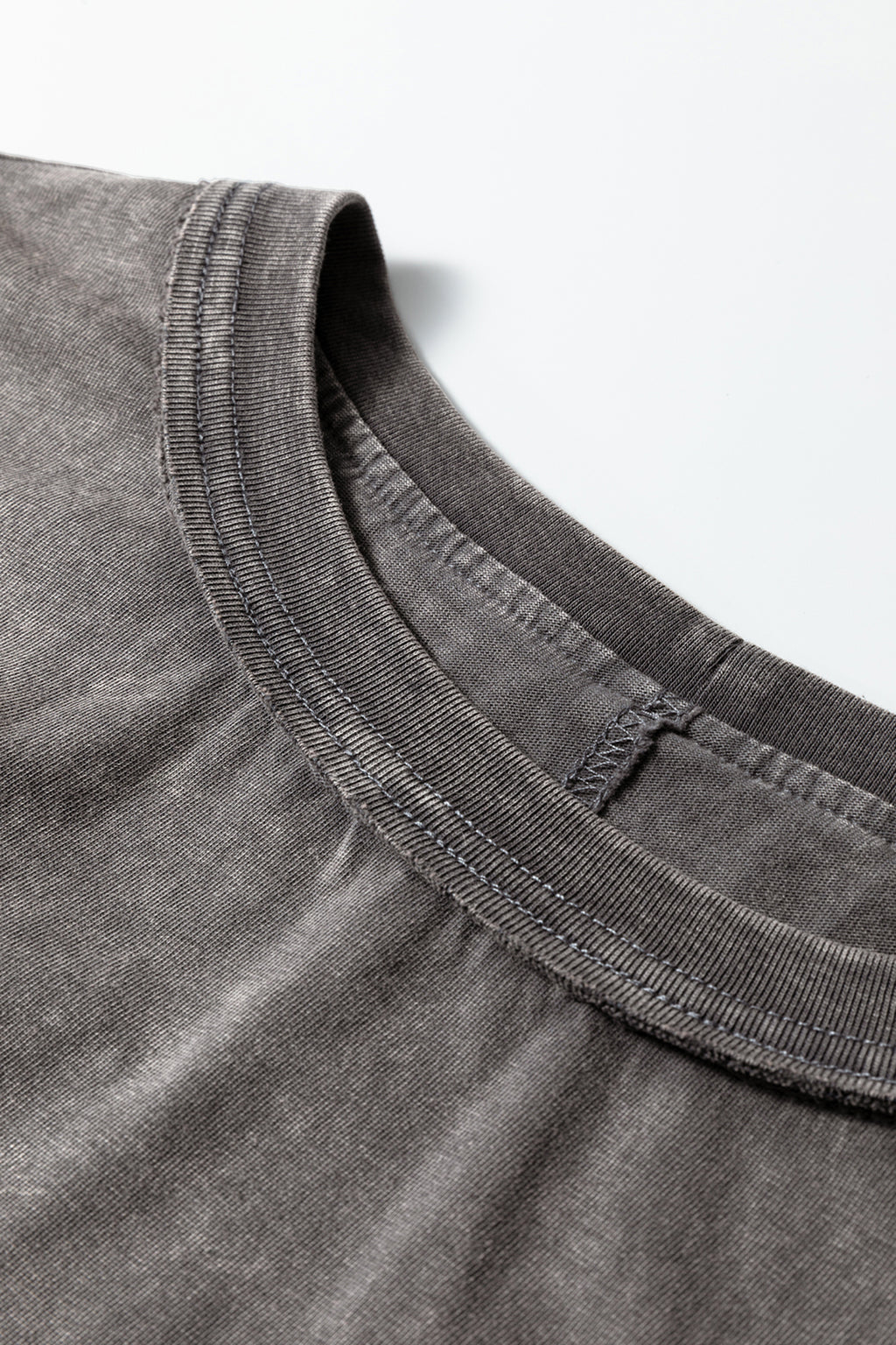 Medium Grey Mineral Wash Boxy Fit Cotton Tank Top