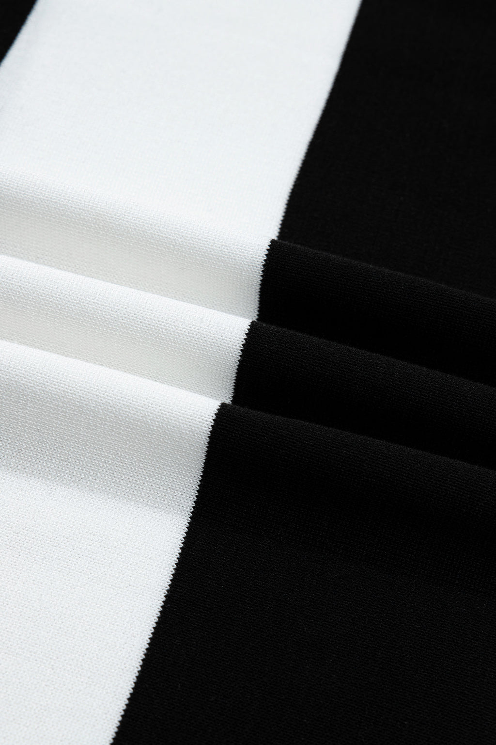 Black Stripe Colorblock Striped Knitted T shirt