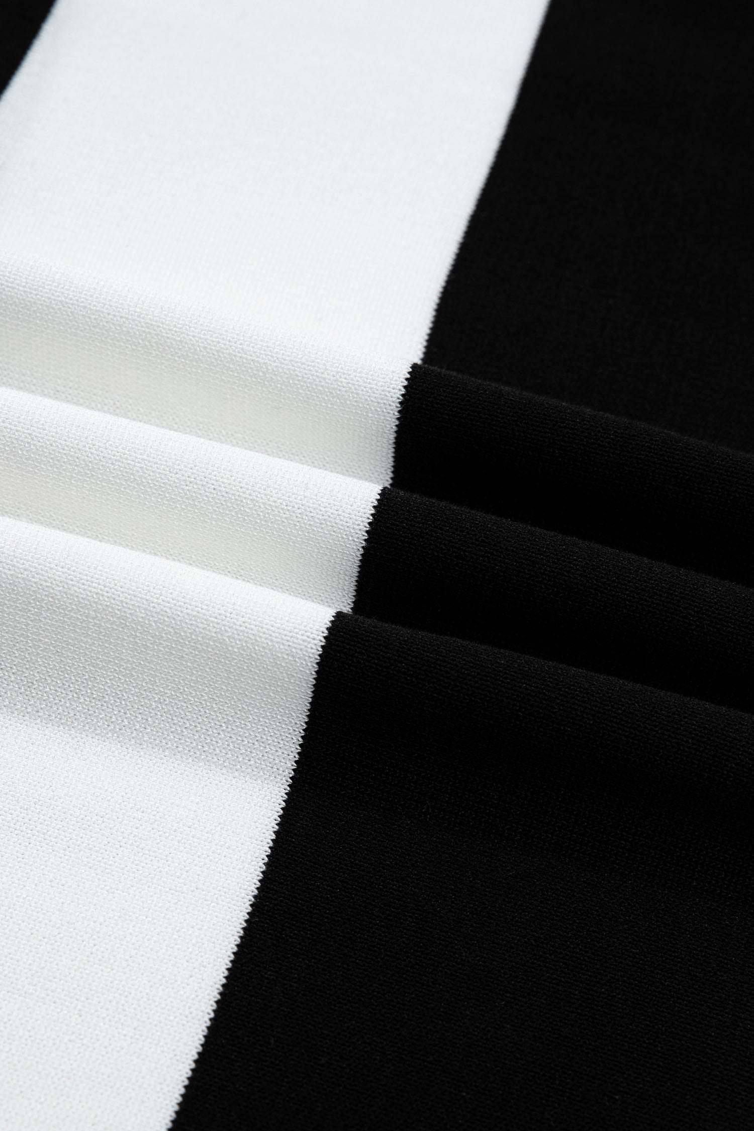 Black Stripe Colorblock Striped Knitted T shirt