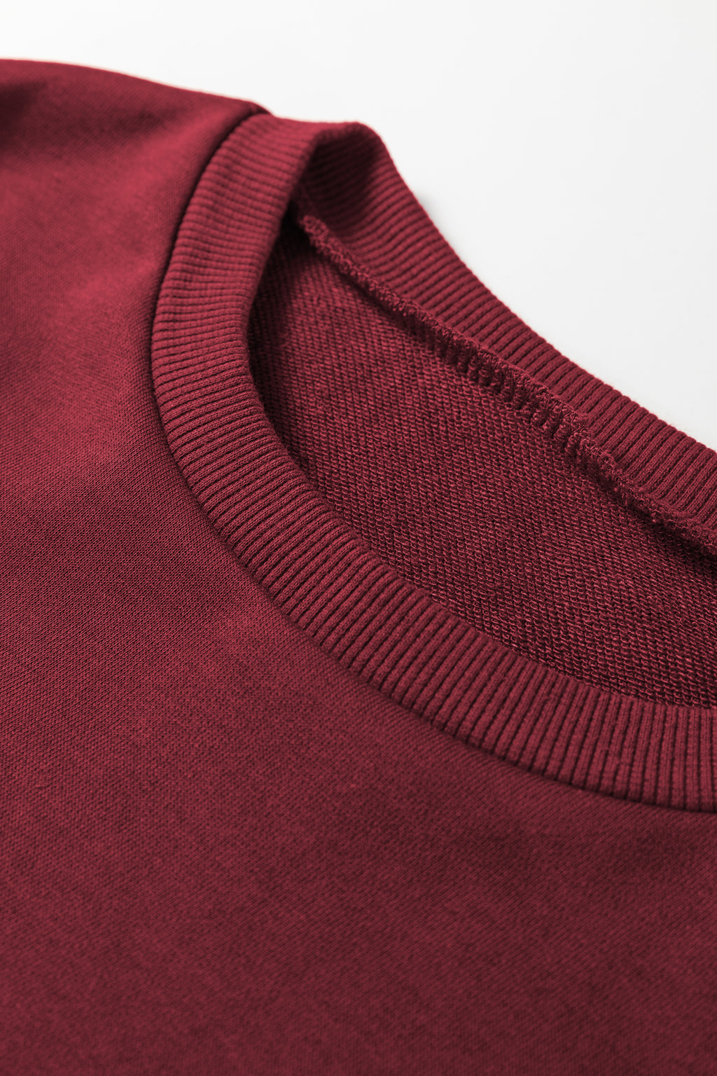 Burgundy Varsity Striped 3/4 Sleeve Pullover Drawstring Sweatpants Set