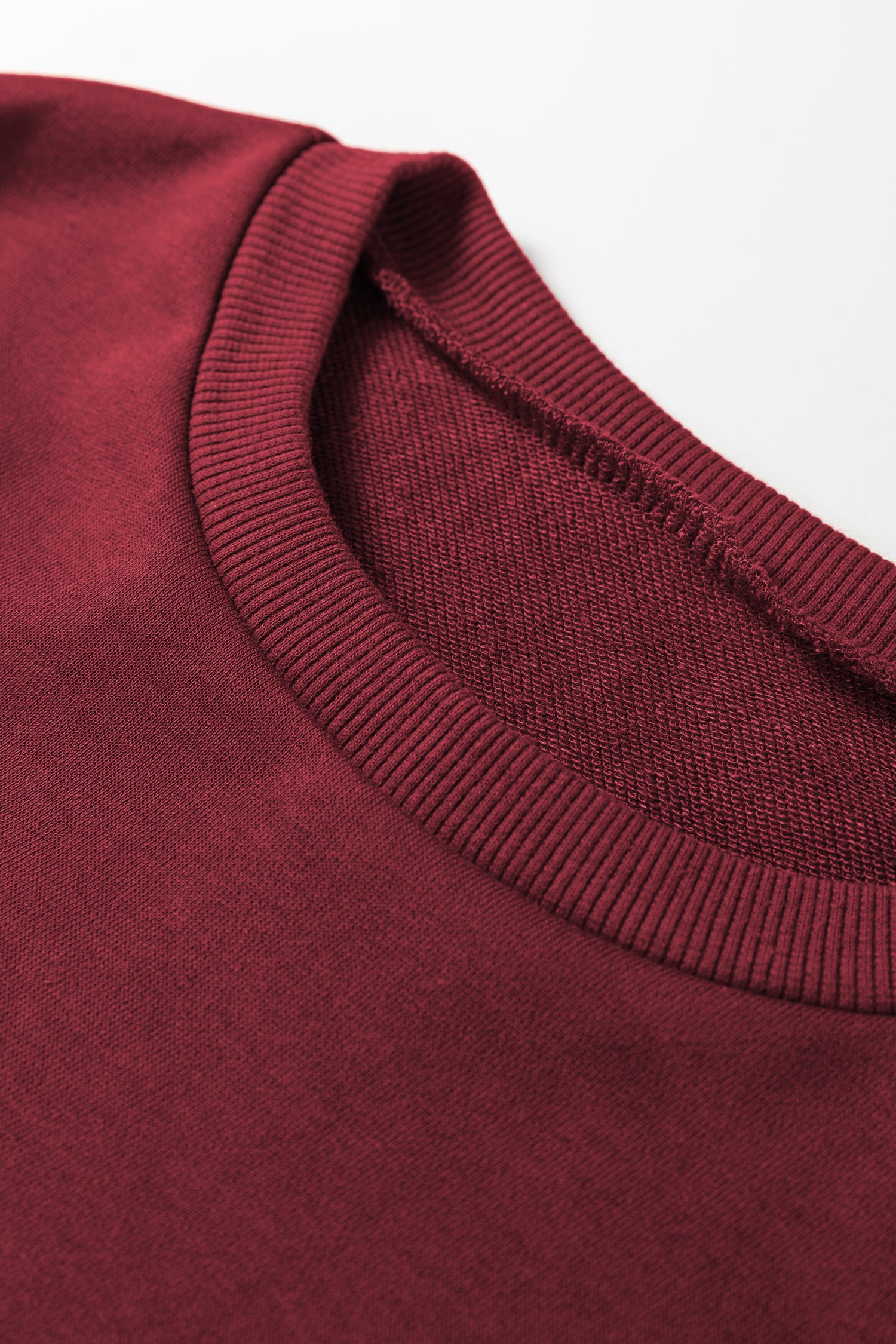 Burgundy Varsity Striped 3/4 Sleeve Pullover Drawstring Sweatpants Set