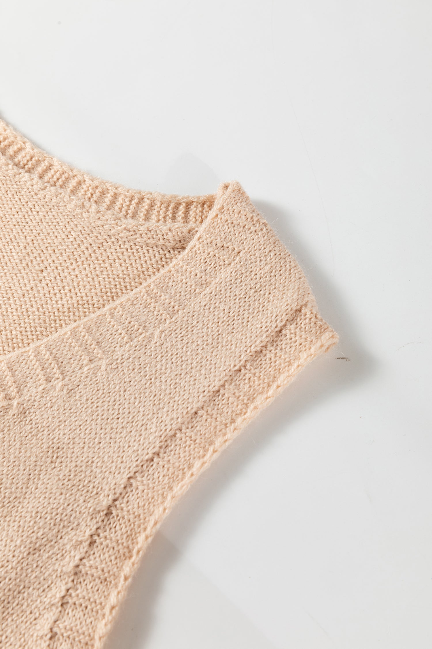 Jet Stream Ribbed Deep V Neckline Front Pocketed Loose Tunic Sweater Vest