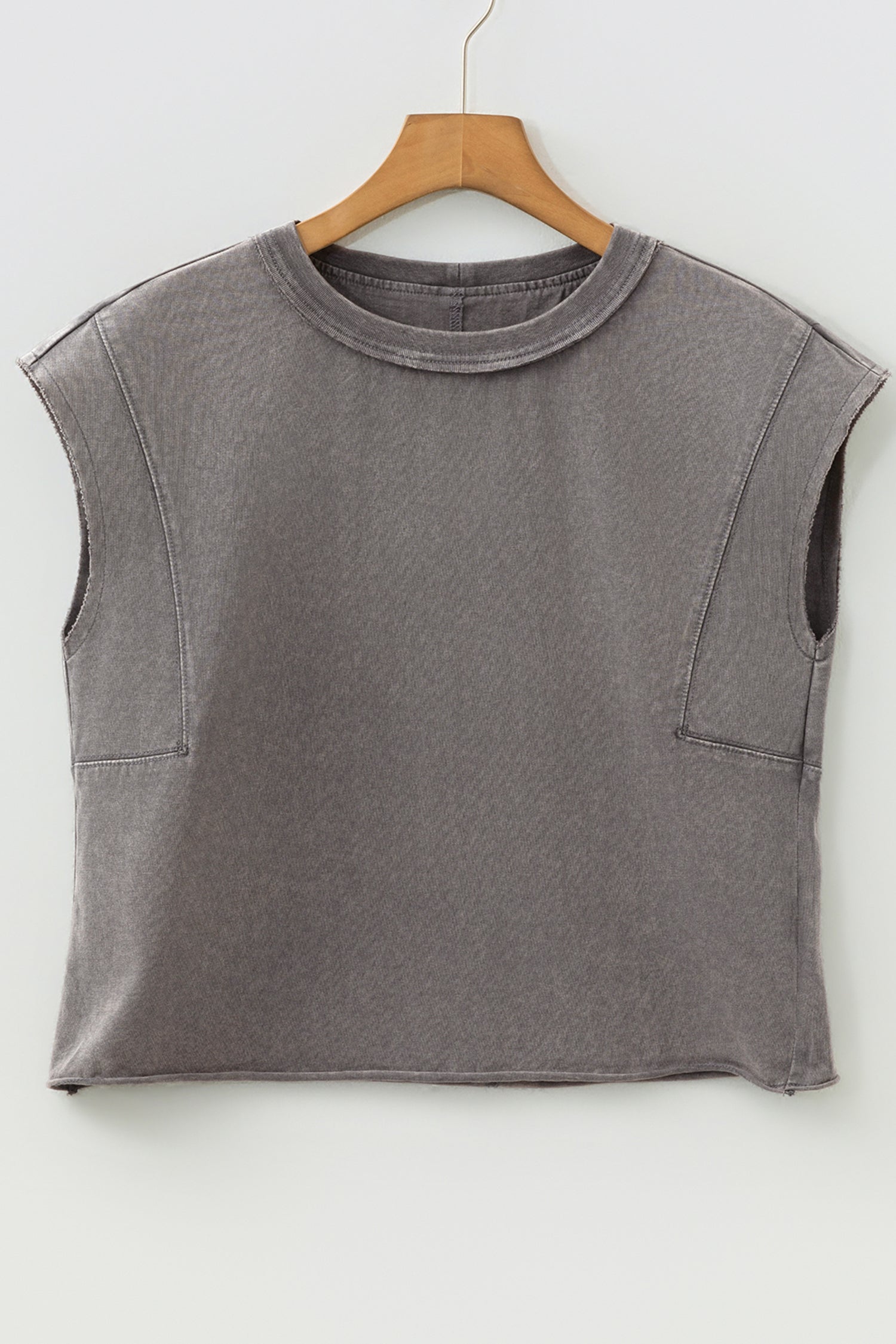 Medium Grey Mineral Wash Boxy Fit Cotton Tank Top