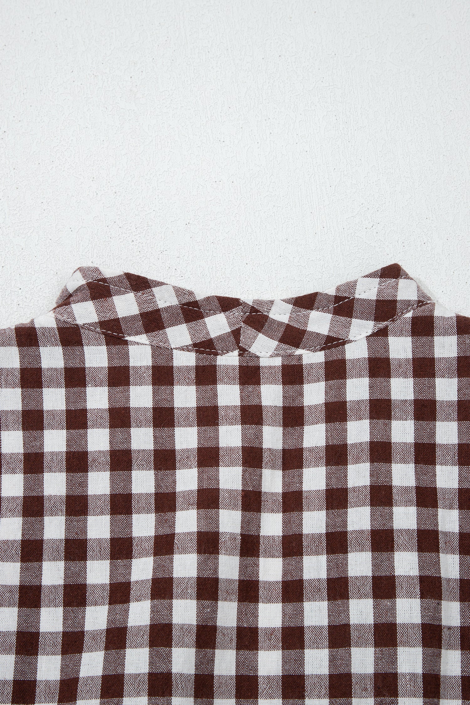 Coffee Plaid Print Full Zipper Cinched Waist Fit Flare Sleeveless Maxi Dress