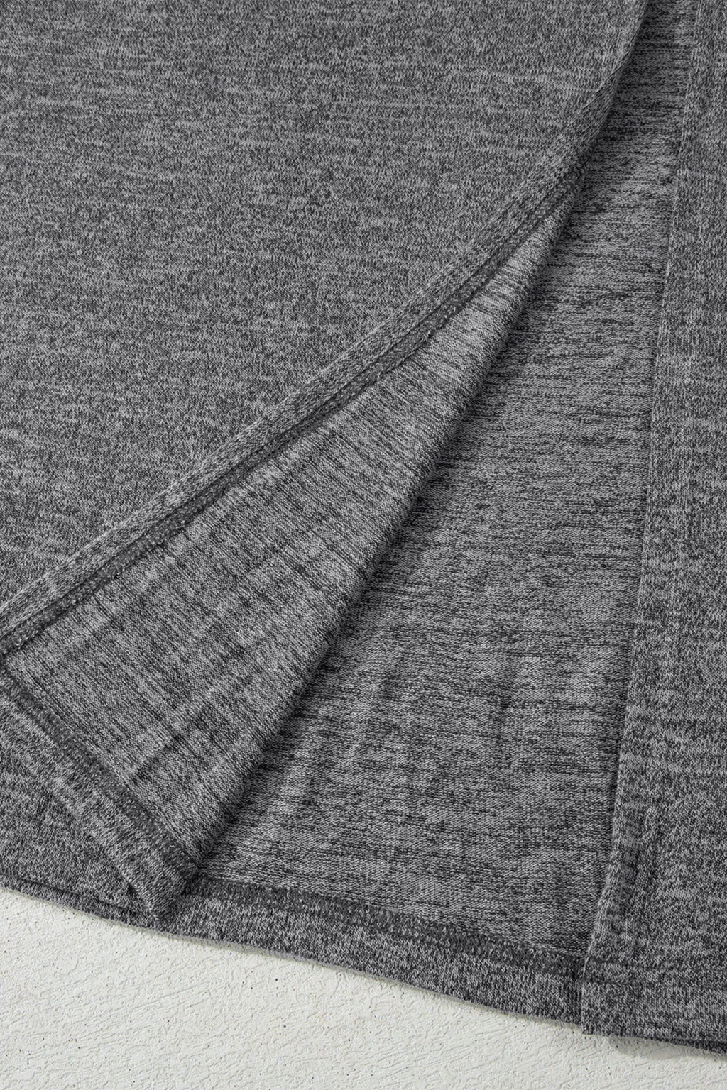 Dark Grey 3pcs V Neck T Shirt Ribbon Knot Pants Open Duster 3pcs Lounge Set