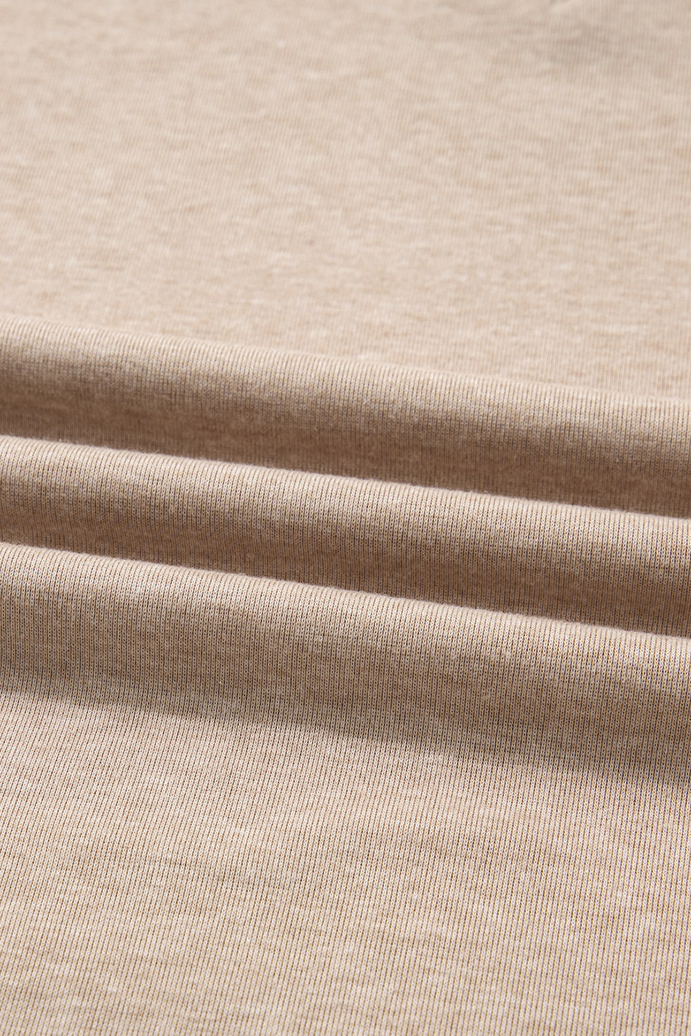 Oatmeal V Neck Contrast Lace Patchwork Long Sleeve Top