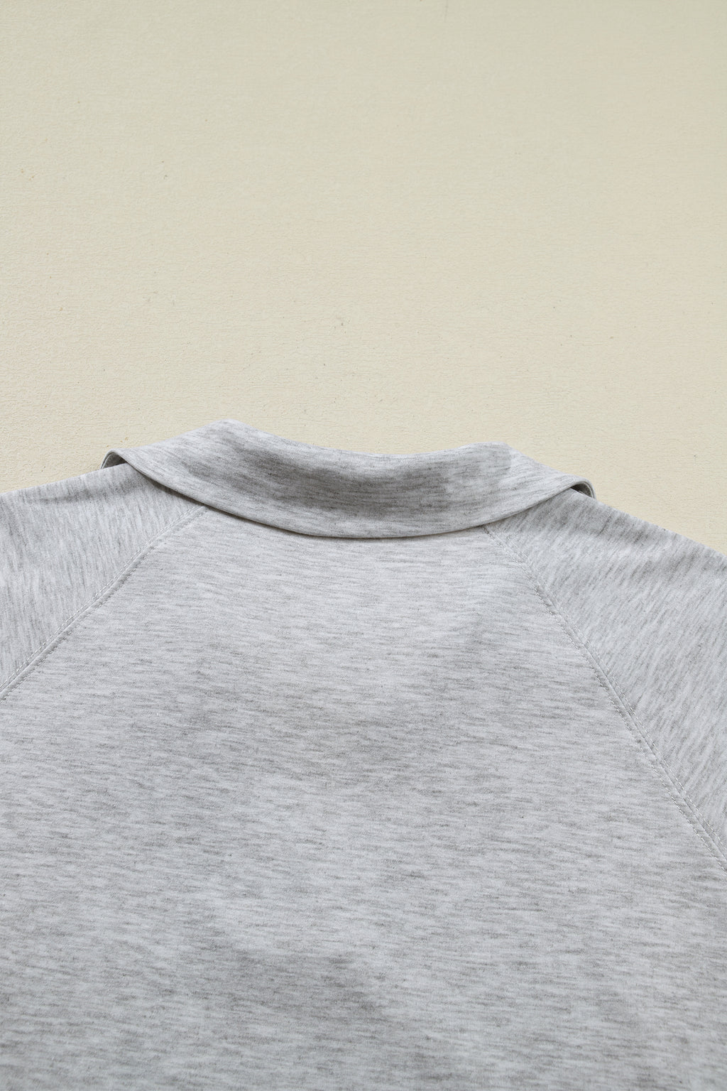 Light Grey Collared V Neck Tee Drawstring Elastic Waist Shorts 2pcs Outfit