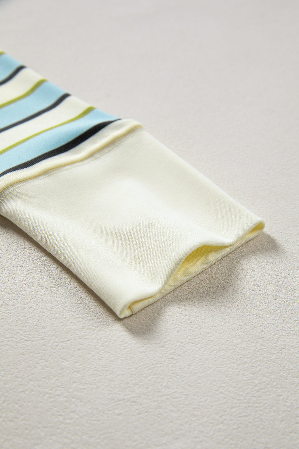 Multicolour Striped Round Neck Ribbed Knit Long Sleeve Top