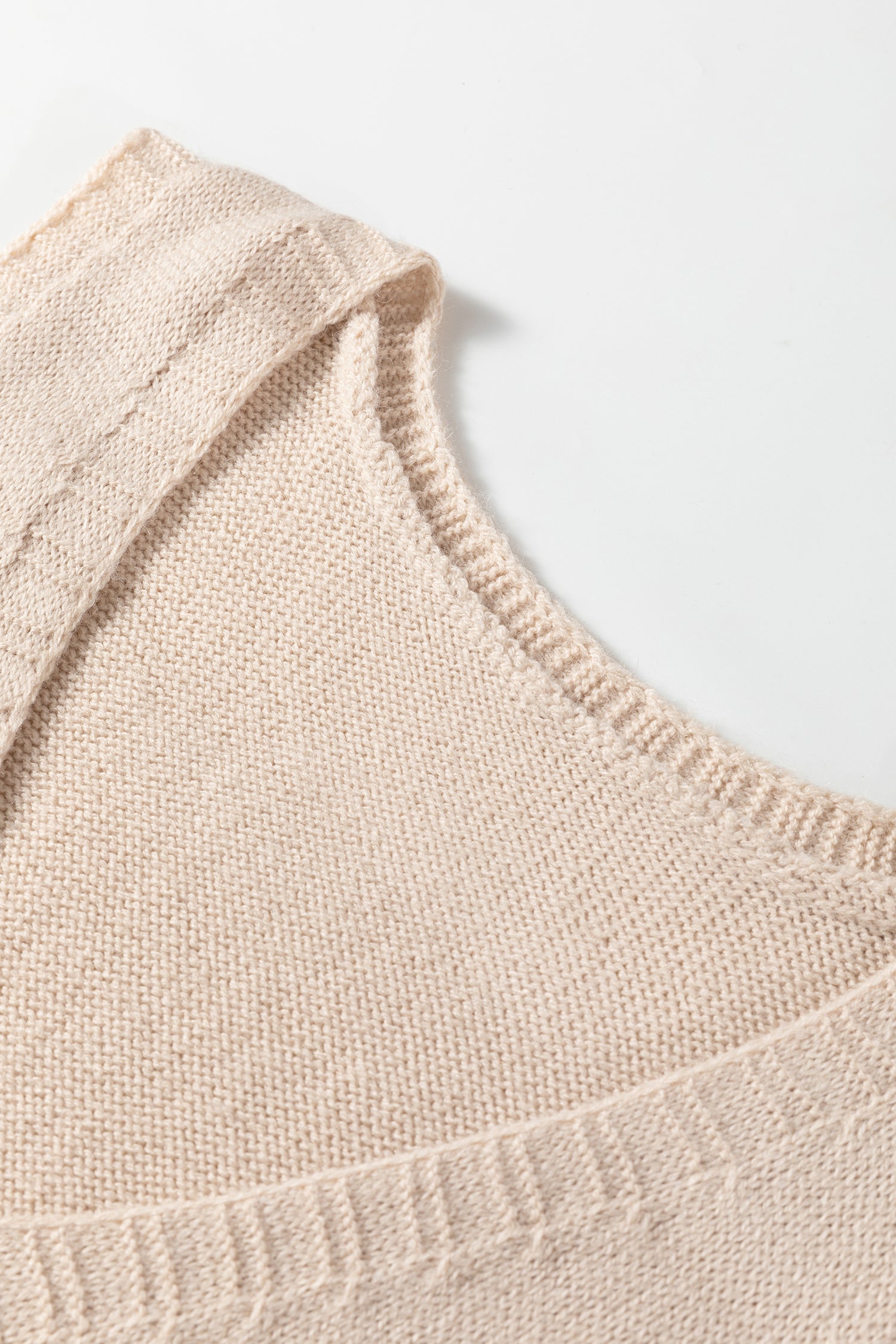 Jet Stream Ribbed Deep V Neckline Front Pocketed Loose Tunic Sweater Vest