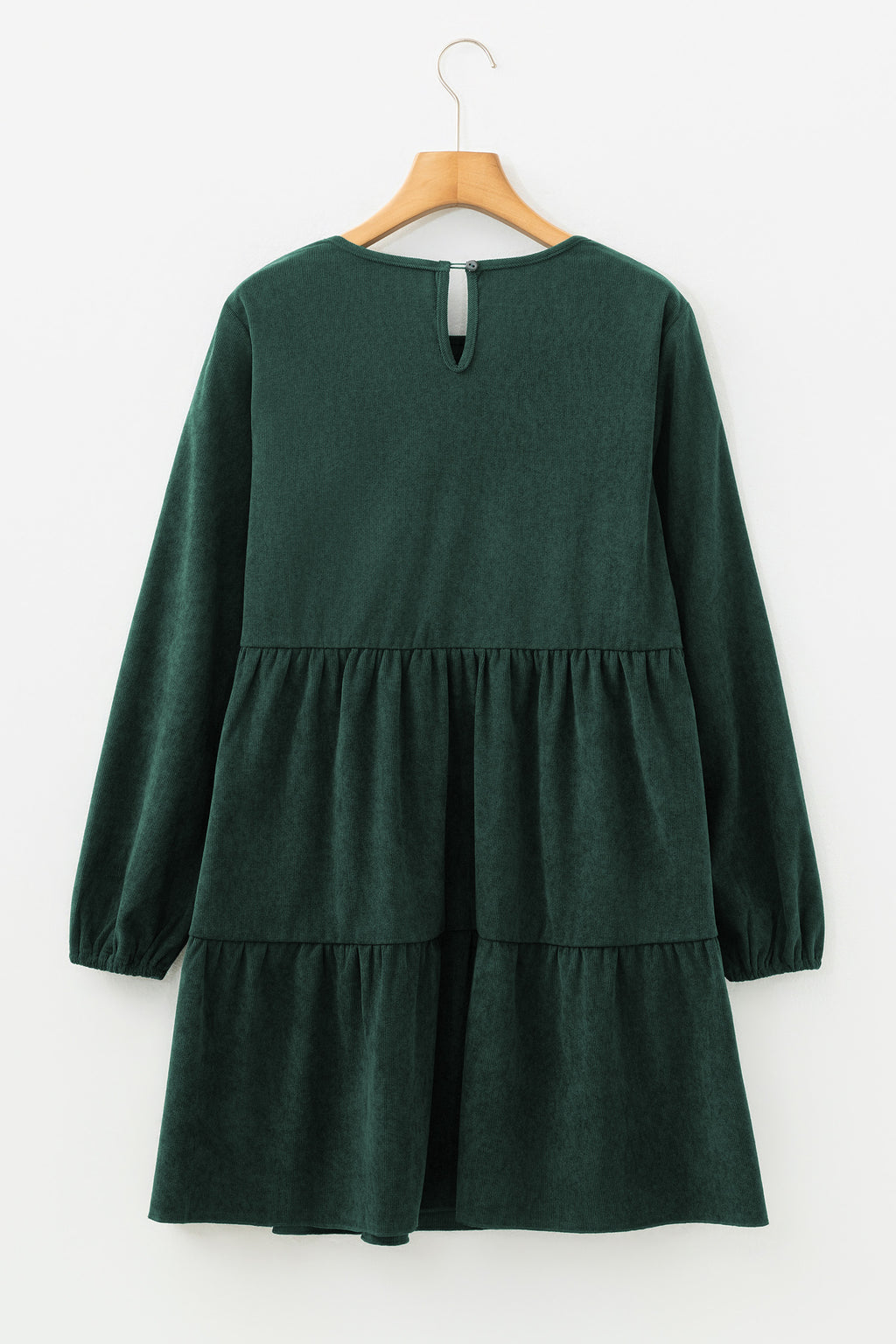 Mist Green Lantern Sleeve Tiered Mini Dress