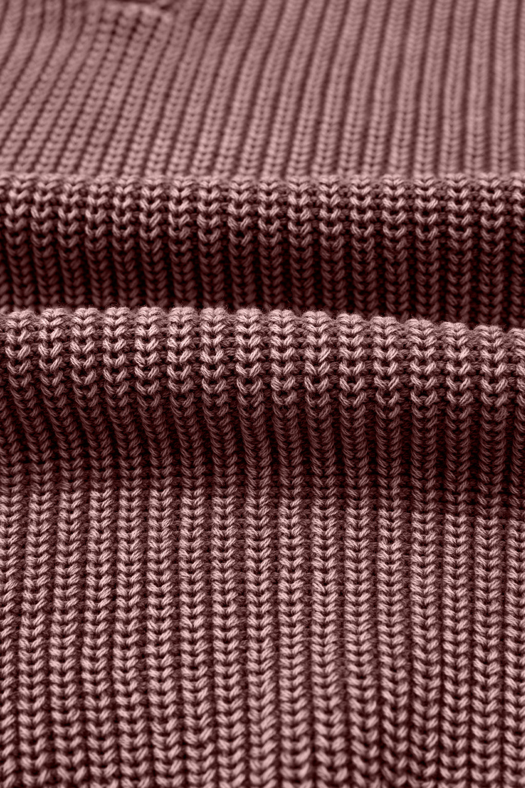 Dark Brown Mineral Washed Knit Button Polo Collar Loose Sweater